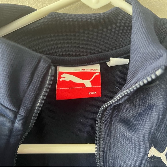 Puma Navy Blue Zip Up Jacket Size 24M - Picture 4 of 6